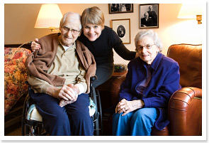 Family - daughter and elderly parents